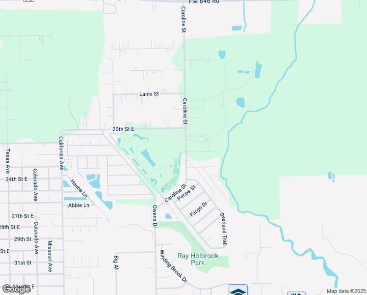 map of restaurants, bars, coffee shops, grocery stores, and more near 2218 Caroline Street in Dickinson