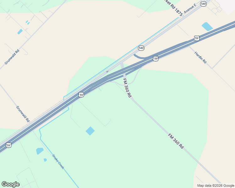 map of restaurants, bars, coffee shops, grocery stores, and more near 400 FM 360 Road in Beasley