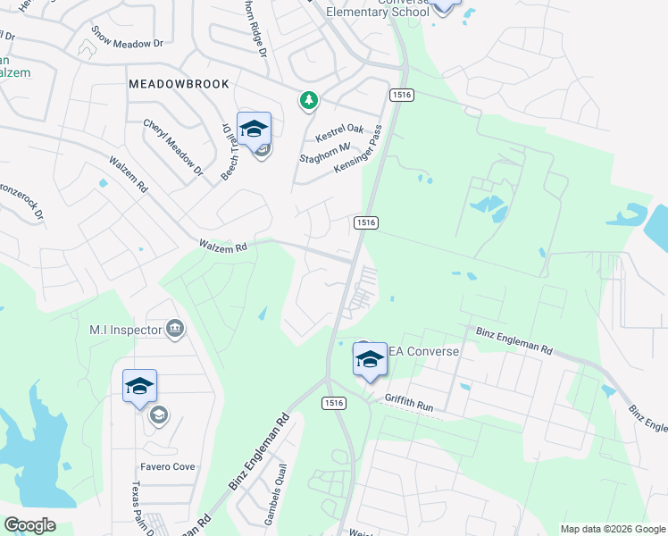 map of restaurants, bars, coffee shops, grocery stores, and more near 5691 Farm to Market 1516 in Converse