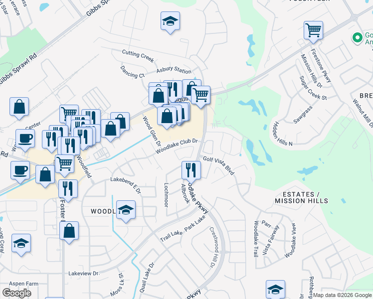 map of restaurants, bars, coffee shops, grocery stores, and more near 7010 Donovan Way in San Antonio