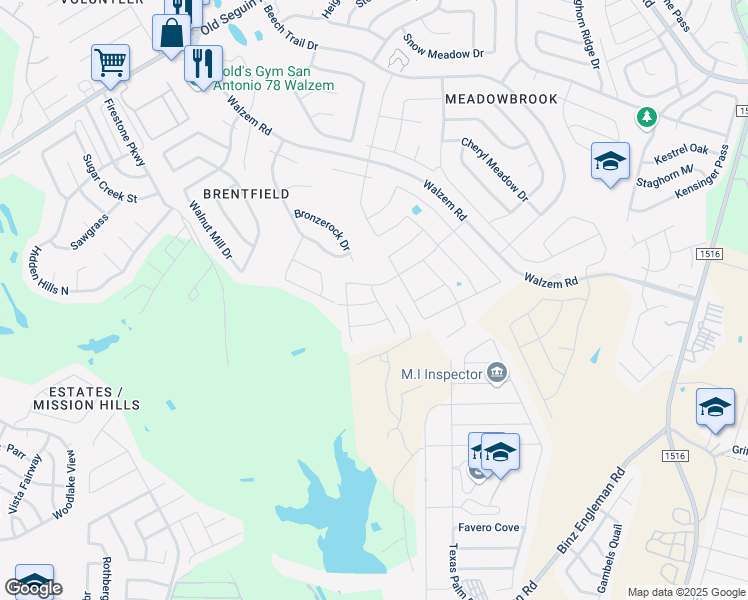 map of restaurants, bars, coffee shops, grocery stores, and more near 8031 Soothing Creek in San Antonio
