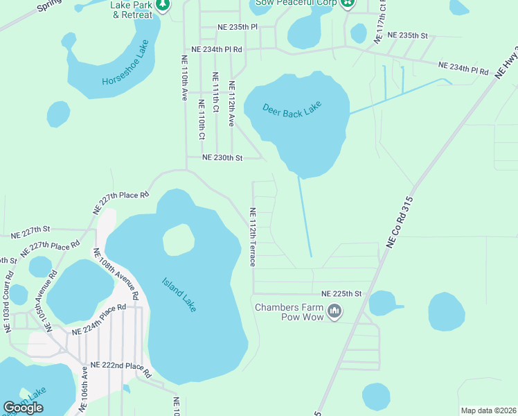 map of restaurants, bars, coffee shops, grocery stores, and more near 22851 Northeast 112th Terrace in Fort McCoy