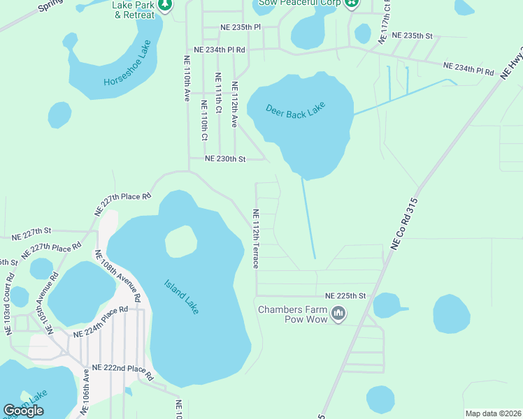 map of restaurants, bars, coffee shops, grocery stores, and more near 22851 Northeast 112th Terrace in Fort McCoy