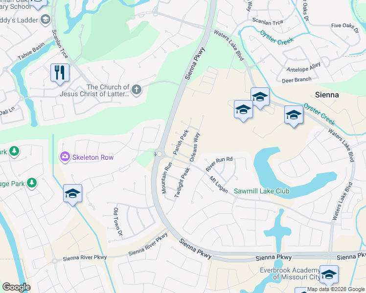 map of restaurants, bars, coffee shops, grocery stores, and more near 9815 Tensas Way in Missouri City