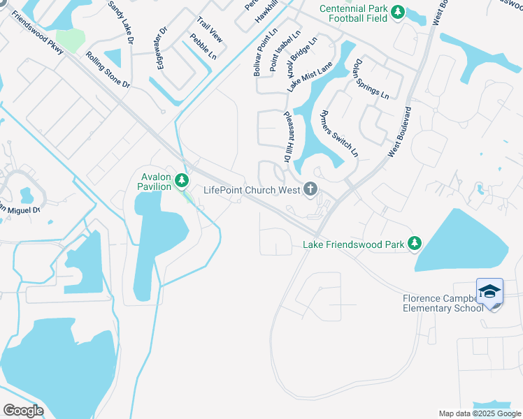 map of restaurants, bars, coffee shops, grocery stores, and more near 1603 Longwood Glen Lane in Friendswood