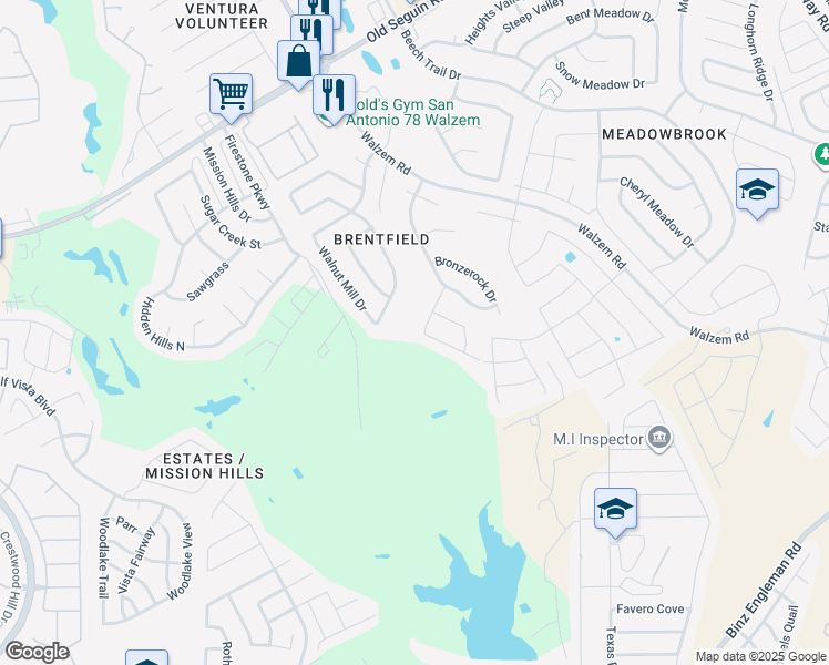 map of restaurants, bars, coffee shops, grocery stores, and more near 7803 Bypass Shoals in San Antonio