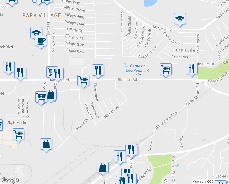 map of restaurants, bars, coffee shops, grocery stores, and more near 5882 La Colonia in San Antonio