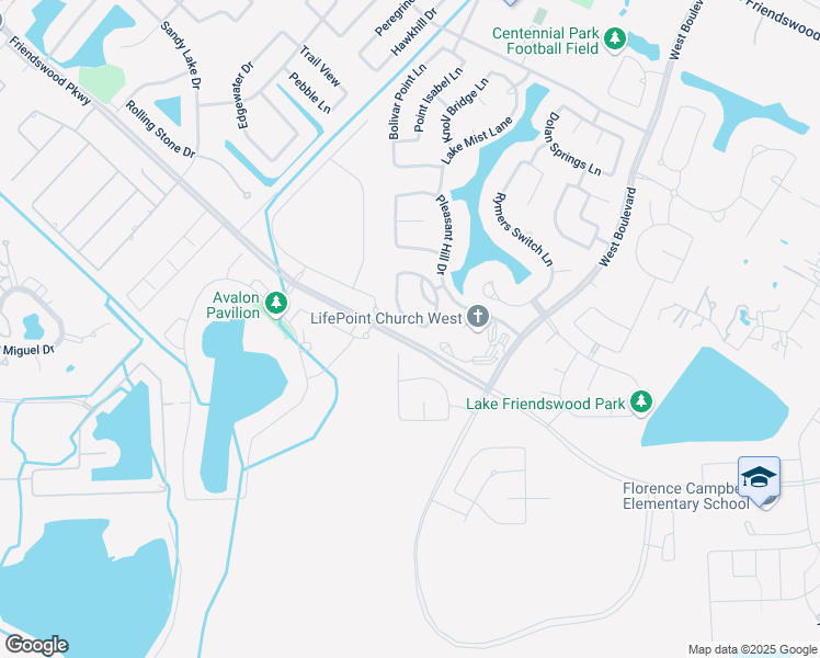 map of restaurants, bars, coffee shops, grocery stores, and more near 1603 Longwood Glen Lane in Friendswood