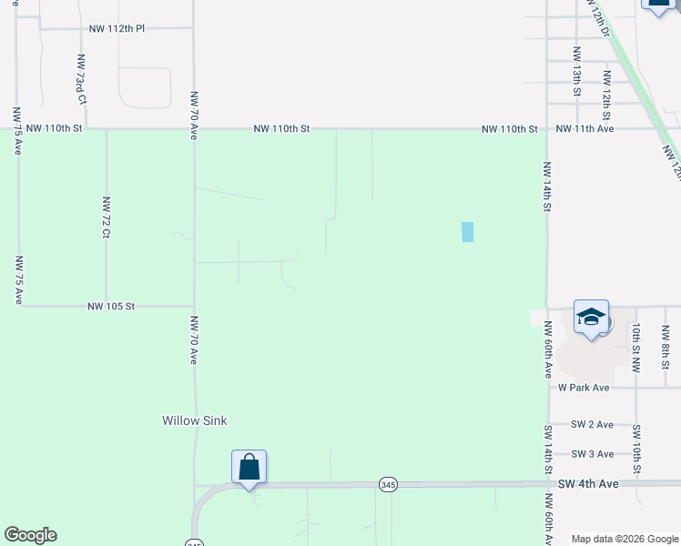 map of restaurants, bars, coffee shops, grocery stores, and more near 10591 Northwest 66 Avenue in Chiefland