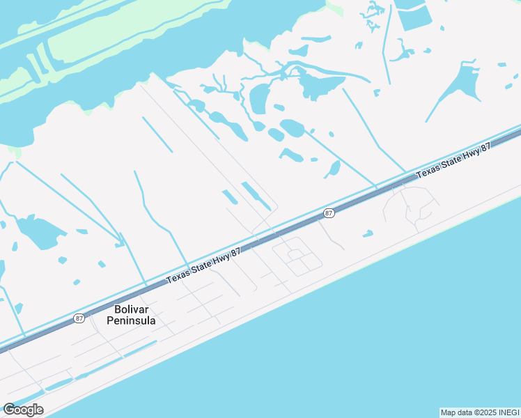 map of restaurants, bars, coffee shops, grocery stores, and more near 1104 North Tuna Drive in Bolivar Peninsula