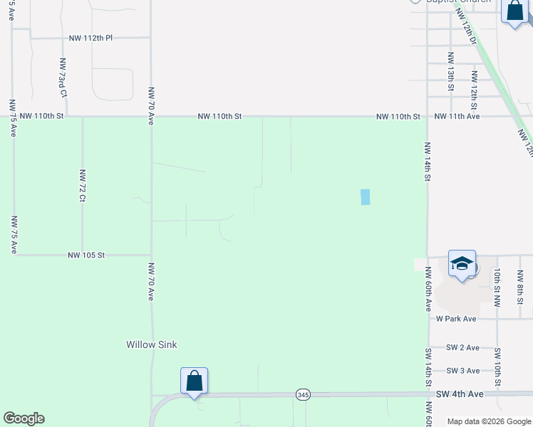 map of restaurants, bars, coffee shops, grocery stores, and more near 10591 Northwest 66 Avenue in Chiefland