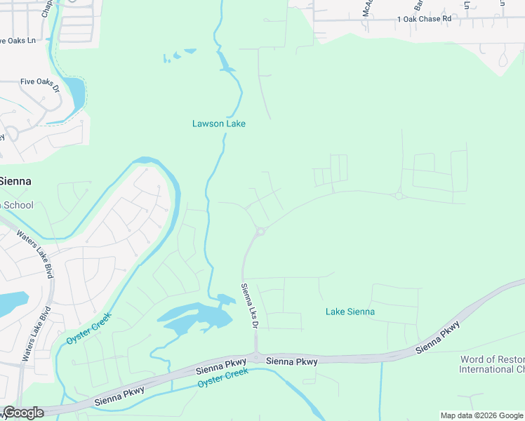 map of restaurants, bars, coffee shops, grocery stores, and more near Ginger Mist Court in Sienna Plantation