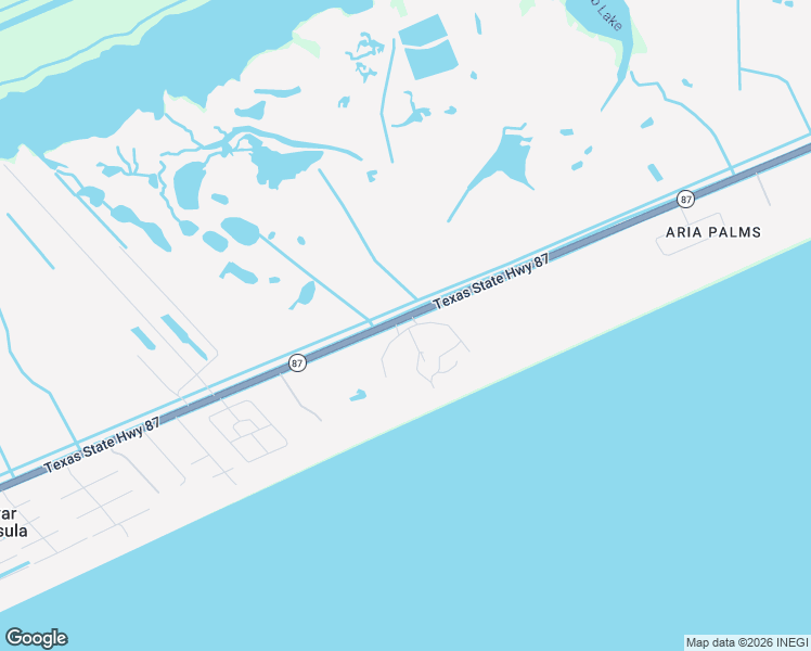 map of restaurants, bars, coffee shops, grocery stores, and more near 380 Texas 87 in Bolivar Peninsula