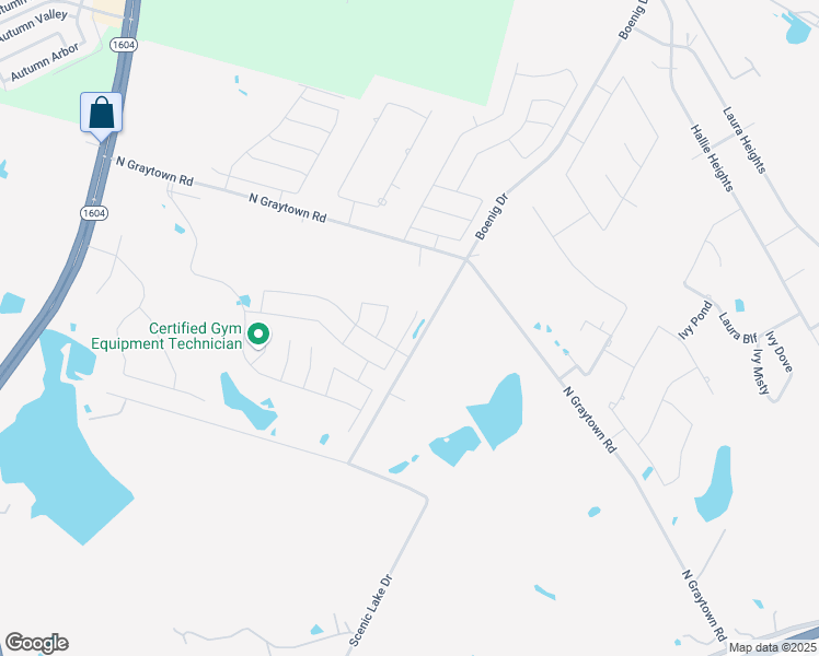 map of restaurants, bars, coffee shops, grocery stores, and more near 5707 Cicada Circle in Converse