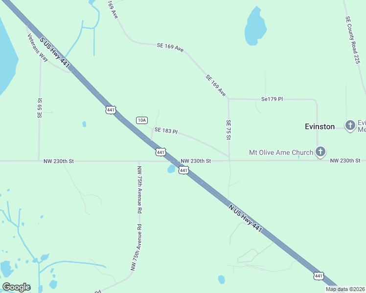 map of restaurants, bars, coffee shops, grocery stores, and more near 7117 Southeast 183 Place in Micanopy