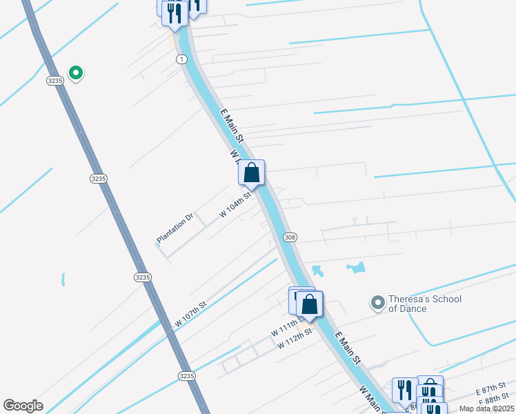 map of restaurants, bars, coffee shops, grocery stores, and more near 16150 West Main Street in Cut Off