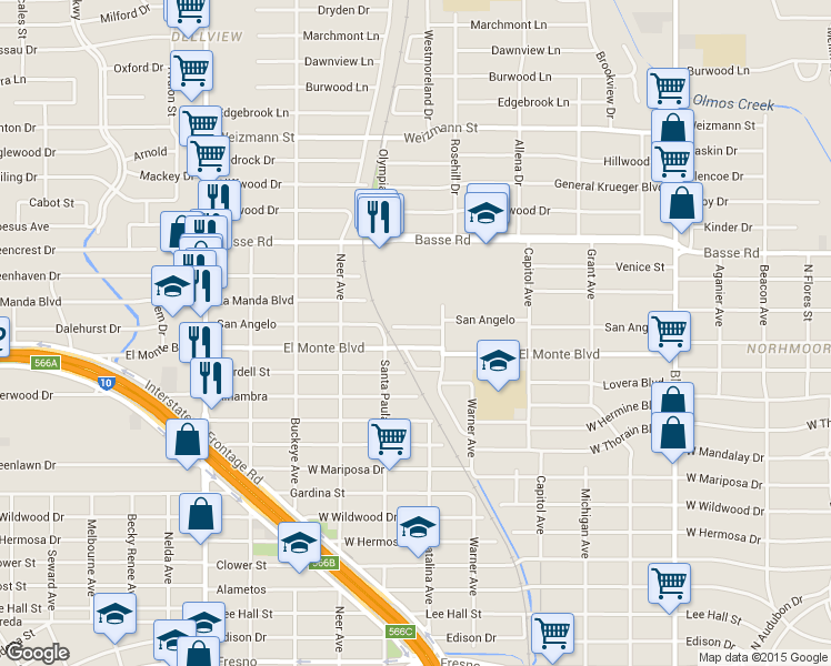 map of restaurants, bars, coffee shops, grocery stores, and more near 1236 San Angelo in San Antonio