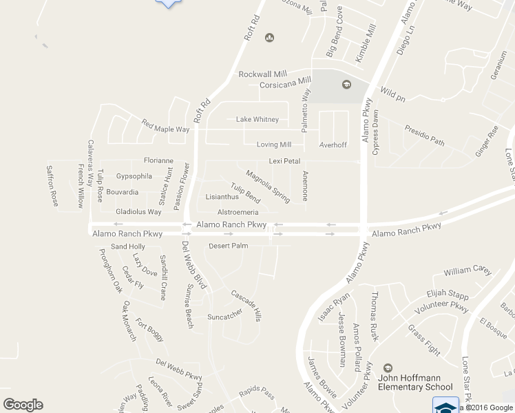 map of restaurants, bars, coffee shops, grocery stores, and more near 5315 Tulip Bend in San Antonio