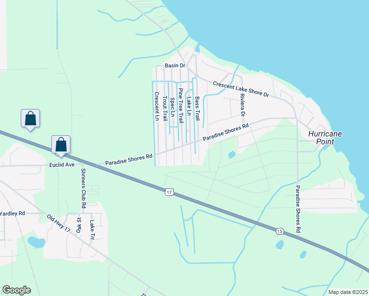 map of restaurants, bars, coffee shops, grocery stores, and more near 110 Pine Tree Trail in Crescent City