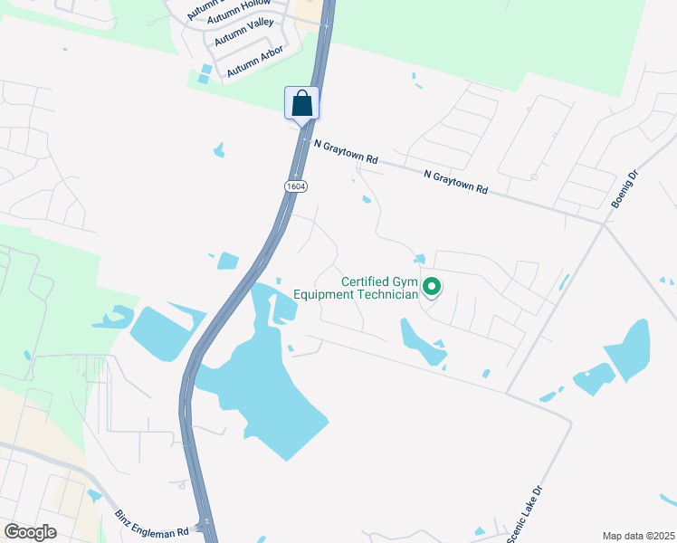map of restaurants, bars, coffee shops, grocery stores, and more near 6014 Quiet Night Lane in Converse