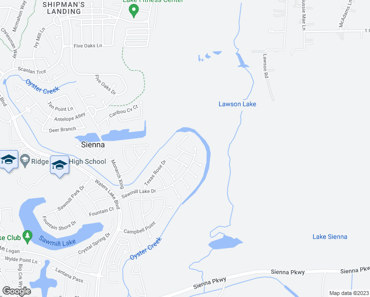 map of restaurants, bars, coffee shops, grocery stores, and more near 2526 Owen Bend Drive in Missouri City