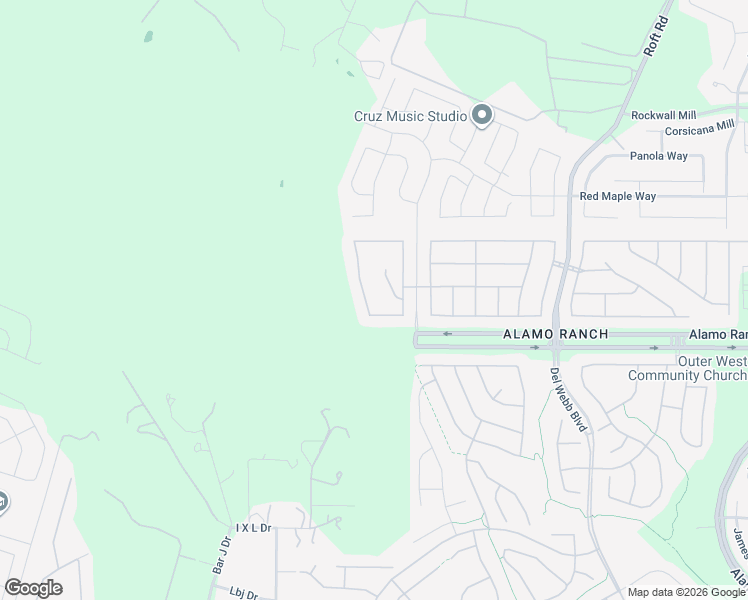 map of restaurants, bars, coffee shops, grocery stores, and more near 13027 Sweet Emily in San Antonio