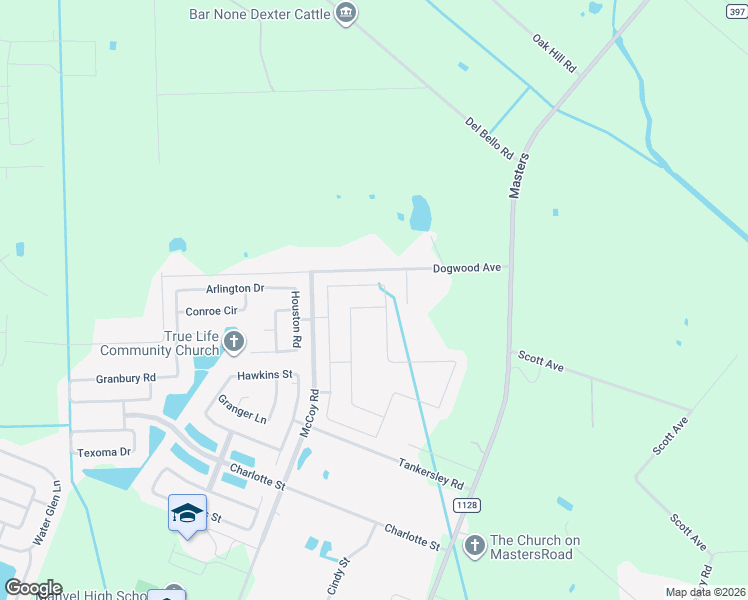 map of restaurants, bars, coffee shops, grocery stores, and more near 6406 Falcon Ridge in Manvel