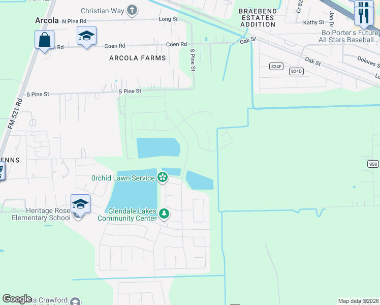 map of restaurants, bars, coffee shops, grocery stores, and more near 835 South Pine Street in Arcola
