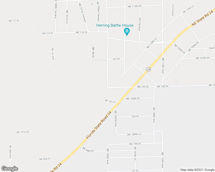 map of restaurants, bars, coffee shops, grocery stores, and more near 10548 Northeast 105 Avenue in Archer