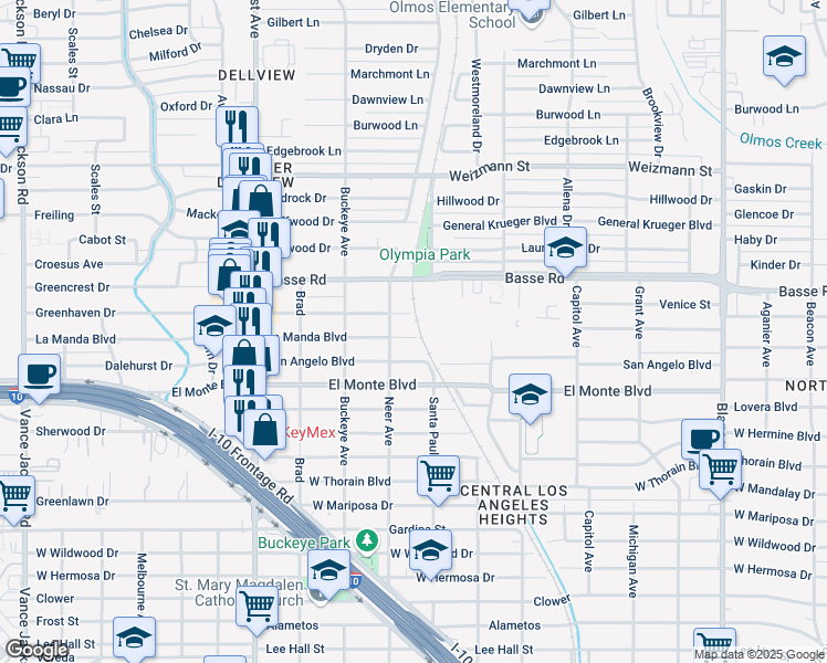 map of restaurants, bars, coffee shops, grocery stores, and more near 508 Venice in San Antonio