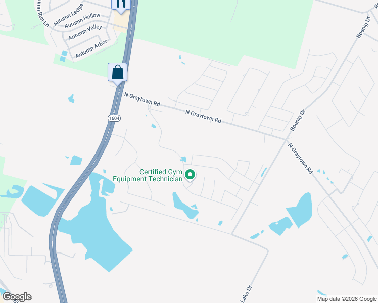 map of restaurants, bars, coffee shops, grocery stores, and more near 10203 Barbeque Bay in Converse