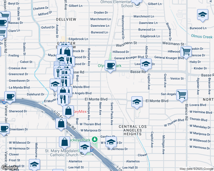 map of restaurants, bars, coffee shops, grocery stores, and more near 508 Venice in San Antonio