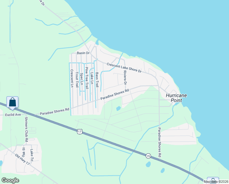 map of restaurants, bars, coffee shops, grocery stores, and more near 210 Paradise Shores Road in Crescent City