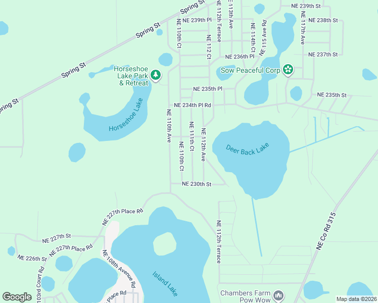 map of restaurants, bars, coffee shops, grocery stores, and more near 23125 Northeast 111th Court in Fort McCoy