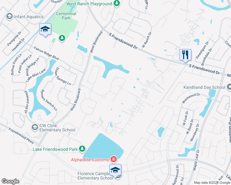 map of restaurants, bars, coffee shops, grocery stores, and more near 920 Gadston Park Lane in Friendswood