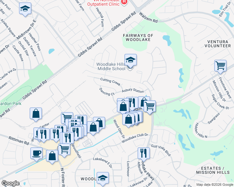 map of restaurants, bars, coffee shops, grocery stores, and more near 6502 Dancing Court in San Antonio