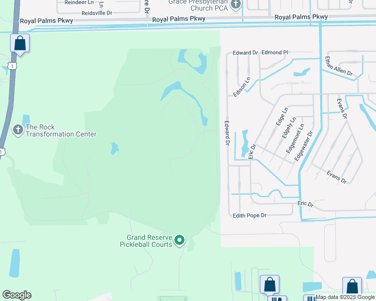 map of restaurants, bars, coffee shops, grocery stores, and more near 112 Edward Drive in Palm Coast
