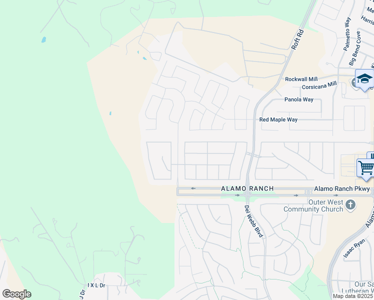 map of restaurants, bars, coffee shops, grocery stores, and more near 12926 Gypsophila in San Antonio