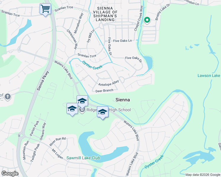 map of restaurants, bars, coffee shops, grocery stores, and more near 10442 Deer Branch in Missouri City
