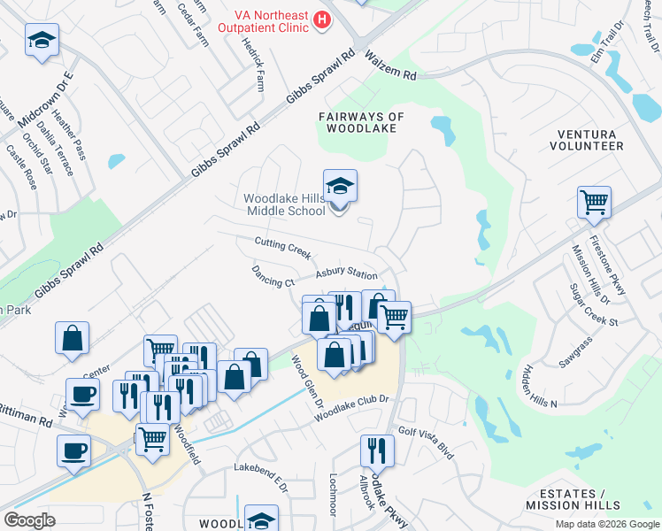 map of restaurants, bars, coffee shops, grocery stores, and more near 6615 Drifting Sky in San Antonio