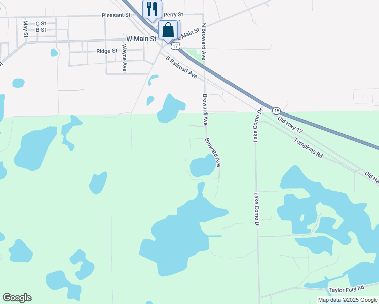map of restaurants, bars, coffee shops, grocery stores, and more near in Pomona Park