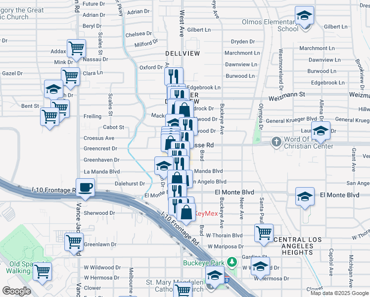 map of restaurants, bars, coffee shops, grocery stores, and more near in San Antonio
