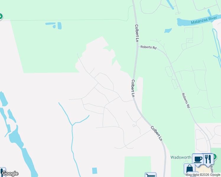map of restaurants, bars, coffee shops, grocery stores, and more near 6640 Colbert Lane in Palm Coast