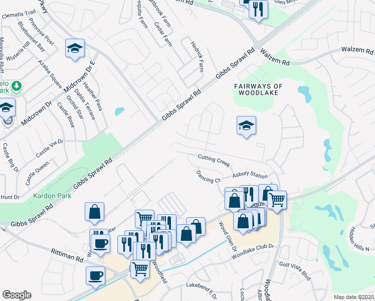map of restaurants, bars, coffee shops, grocery stores, and more near 6810 Dashmoor Creek in San Antonio