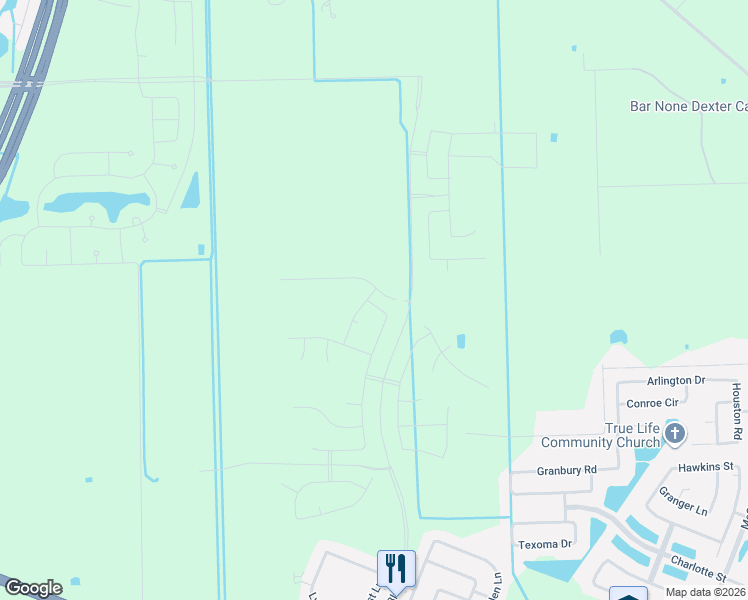 map of restaurants, bars, coffee shops, grocery stores, and more near in Manvel