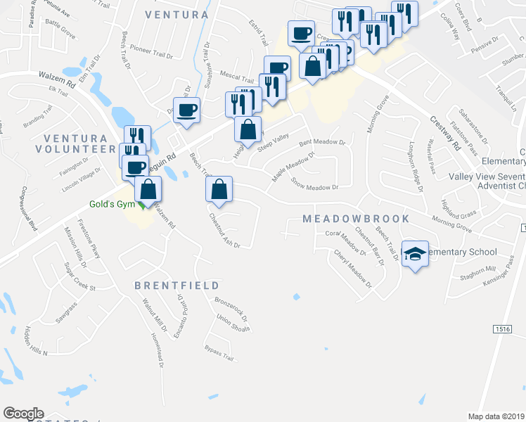 map of restaurants, bars, coffee shops, grocery stores, and more near 8070 Chestnut Cape Drive in Converse