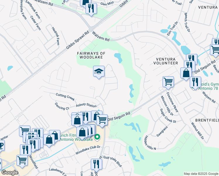 map of restaurants, bars, coffee shops, grocery stores, and more near 7226 Horizon Oaks in San Antonio