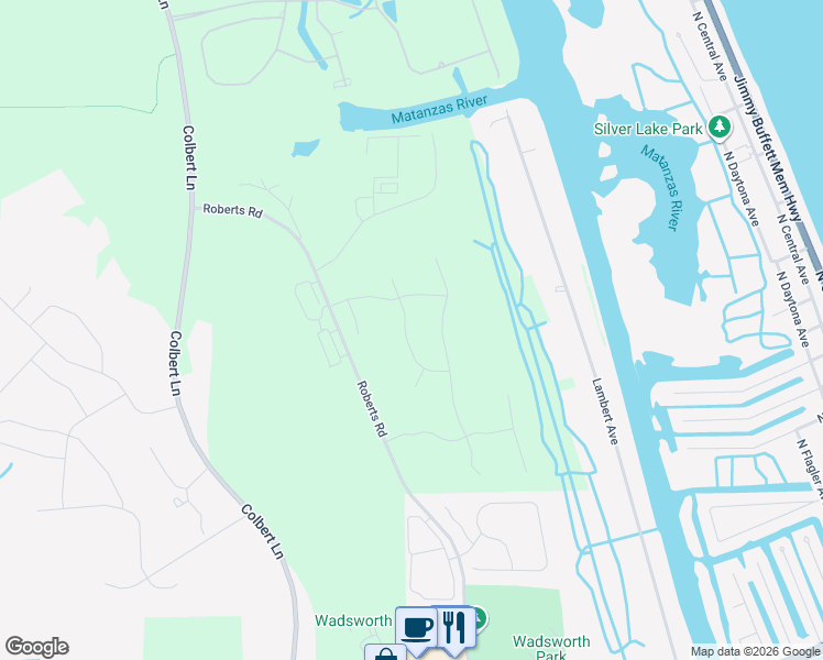 map of restaurants, bars, coffee shops, grocery stores, and more near 38 Perseus Avenue in Flagler Beach