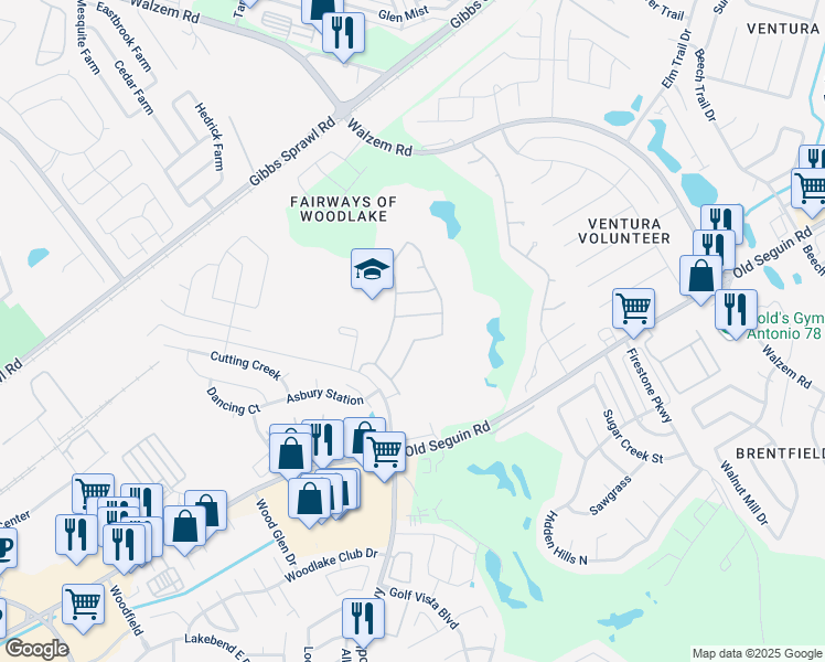 map of restaurants, bars, coffee shops, grocery stores, and more near 7226 Horizon Oaks in San Antonio
