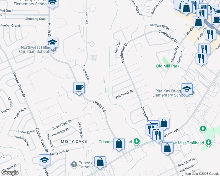 map of restaurants, bars, coffee shops, grocery stores, and more near 6039 Stillwater Street in San Antonio